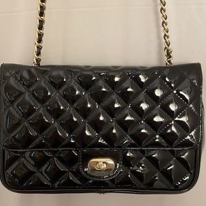 Vintage Jennifer Moore Black Quilted Crossbody Handbag